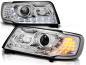 Preview: Scheinwerfer LED Tagfahrlicht Optik für Audi 100 C4 Bj. 91-94 Chrom